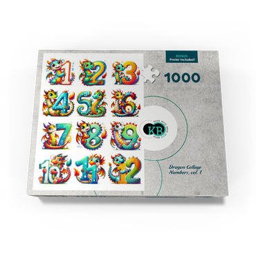 Illustration: Dragon Collage-Numbers, vol.1 1000 Jigsaw Puzzle box view3