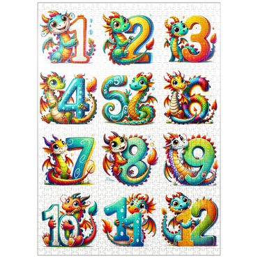puzzleplate Illustration: Dragon Collage-Numbers, vol.1 1000 Jigsaw Puzzle