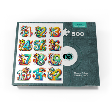 Illustration: Dragon Collage-Numbers, vol.1 500 Jigsaw Puzzle box view3