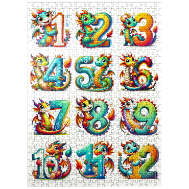 puzzleplate Illustration: Dragon Collage-Numbers, vol.1 500 Jigsaw Puzzle