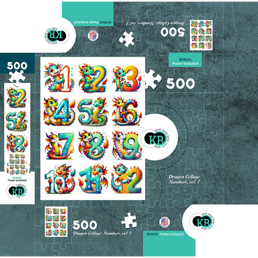 Illustration: Dragon Collage-Numbers, vol.1 500 Jigsaw Puzzle box 3D Modell