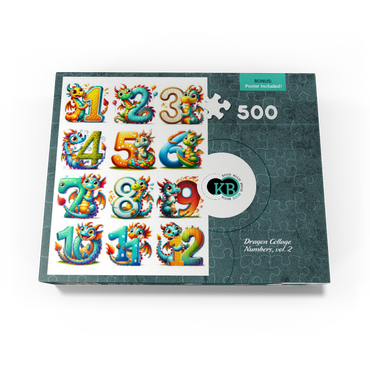 Illustration: Dragon Collage-Numbers, vol.2 500 Jigsaw Puzzle box view3