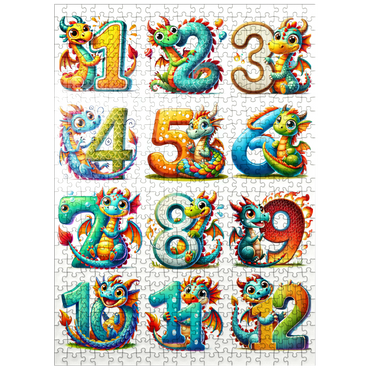 puzzleplate Illustration: Dragon Collage-Numbers, vol.2 500 Jigsaw Puzzle