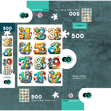 Illustration: Dragon Collage-Numbers, vol.2 500 Jigsaw Puzzle box 3D Modell