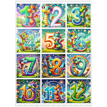 puzzleplate Illustration: Dragon Collage-Numbers, vol.3 1000 Jigsaw Puzzle