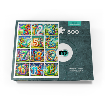 Illustration: Dragon Collage-Numbers, vol.3 500 Jigsaw Puzzle box view3