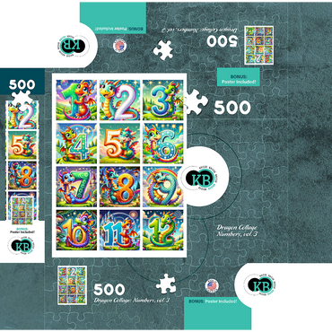 Illustration: Dragon Collage-Numbers, vol.3 500 Jigsaw Puzzle box 3D Modell