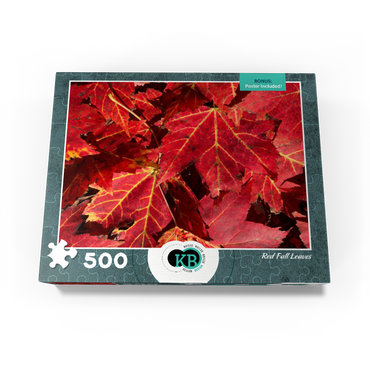 Macro Photography: Red Fall Leaves, no.3 500 Jigsaw Puzzle box view3