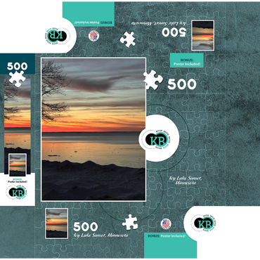 Nature Photography: Icy Lake Sunset, Minnesota 500 Jigsaw Puzzle box 3D Modell