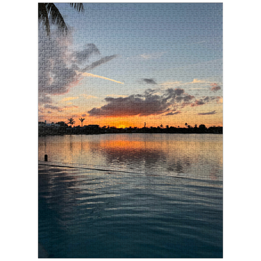 puzzleplate Nature Photography: Infinity Pool Sunset, Florida, USA 1000 Jigsaw Puzzle