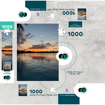 Nature Photography: Infinity Pool Sunset, Florida, USA 1000 Jigsaw Puzzle box 3D Modell