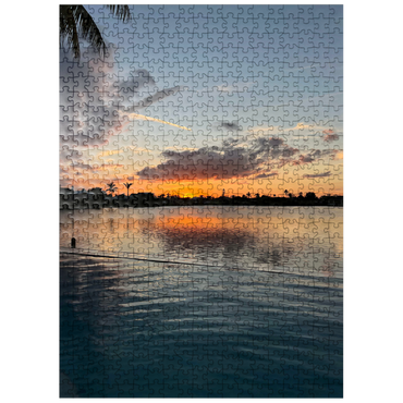 puzzleplate Nature Photography: Infinity Pool Sunset, Florida, USA 500 Jigsaw Puzzle