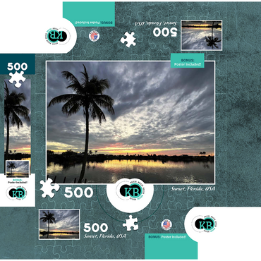 Nature Photography: Sunset, Florida, USA 500 Jigsaw Puzzle box 3D Modell