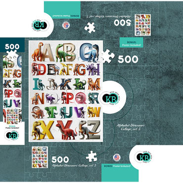 Illustration Collage: Dinosaur Alphabet, vol.5 500 Jigsaw Puzzle box 3D Modell