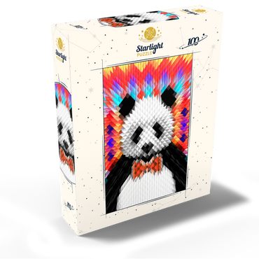Colorful Geometric Panda with Vibrant Pattern 100 Jigsaw Puzzle box view2