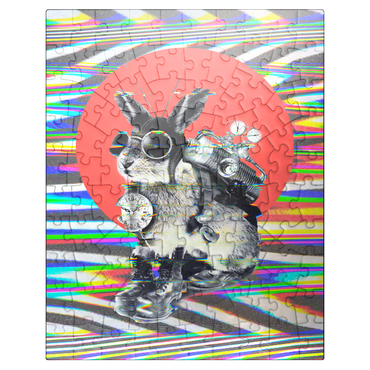 puzzleplate Steampunk Bunny with Psychedelic Vibes 100 Jigsaw Puzzle