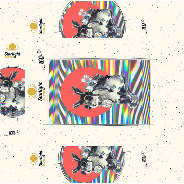 Steampunk Bunny with Psychedelic Vibes 100 Jigsaw Puzzle box 3D Modell