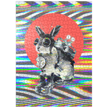 puzzleplate Steampunk Bunny with Psychedelic Vibes 500 Jigsaw Puzzle