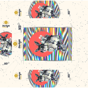 Steampunk Bunny with Psychedelic Vibes 500 Jigsaw Puzzle box 3D Modell