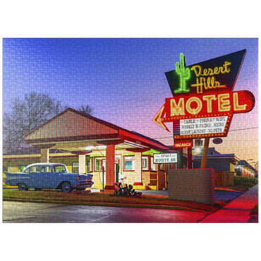 puzzleplate Desert Hills Motel - Classic Route 66 Neon Nostalgia 1000 Jigsaw Puzzle