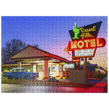 puzzleplate Desert Hills Motel - Classic Route 66 Neon Nostalgia 500 Jigsaw Puzzle