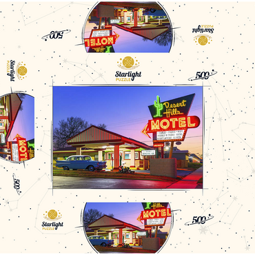 Desert Hills Motel - Classic Route 66 Neon Nostalgia 500 Jigsaw Puzzle box 3D Modell
