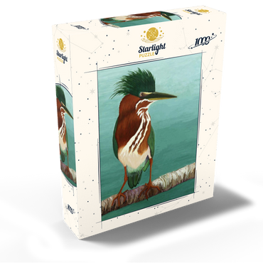 Green Heron on Branch with Vibrant Plumage 1000 Jigsaw Puzzle box view2