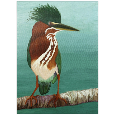 puzzleplate Green Heron on Branch with Vibrant Plumage 1000 Jigsaw Puzzle