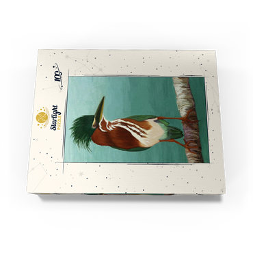 Green Heron on Branch with Vibrant Plumage 100 Jigsaw Puzzle box view3