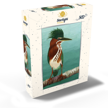 Green Heron on Branch with Vibrant Plumage 500 Jigsaw Puzzle box view2