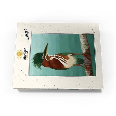 Green Heron on Branch with Vibrant Plumage 500 Jigsaw Puzzle box view3
