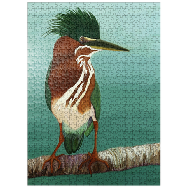 puzzleplate Green Heron on Branch with Vibrant Plumage 500 Jigsaw Puzzle