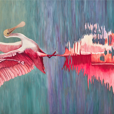 Roseate Spoonbill with Reflective Water 1000 Jigsaw Puzzle 3D Modell