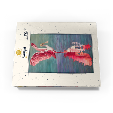 Roseate Spoonbill with Reflective Water 100 Jigsaw Puzzle box view3