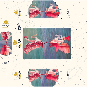 Roseate Spoonbill with Reflective Water 100 Jigsaw Puzzle box 3D Modell