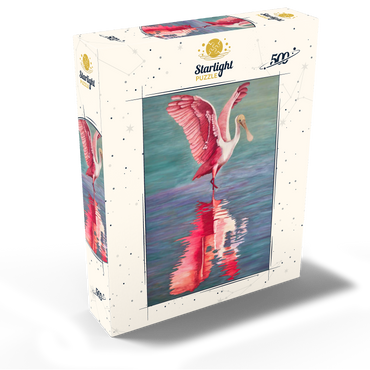 Roseate Spoonbill with Reflective Water 500 Jigsaw Puzzle box view2