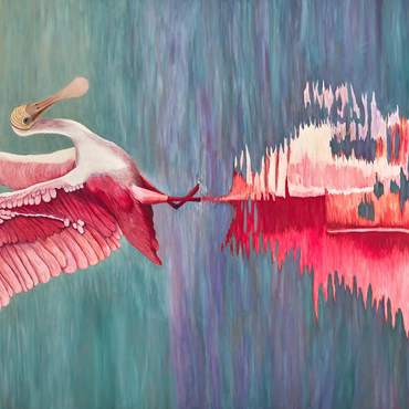 Roseate Spoonbill with Reflective Water 500 Jigsaw Puzzle 3D Modell