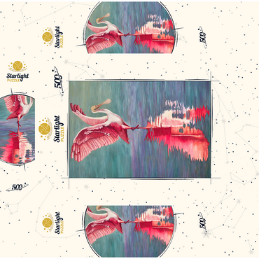 Roseate Spoonbill with Reflective Water 500 Jigsaw Puzzle box 3D Modell