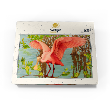 Roseate Spoonbill in Mangrove Habitat 100 Jigsaw Puzzle box view3