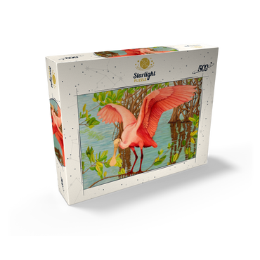 Roseate Spoonbill in Mangrove Habitat 500 Jigsaw Puzzle box view2