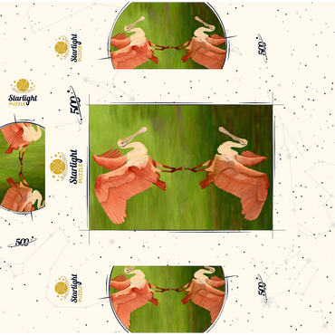 Roseate Spoonbill with Mirror Reflection 500 Jigsaw Puzzle box 3D Modell