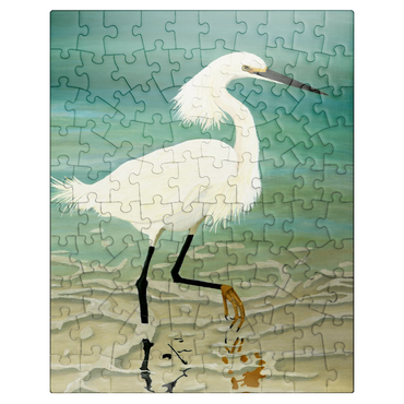 puzzleplate Snowy Egret Walking in Shallow Waters 100 Jigsaw Puzzle