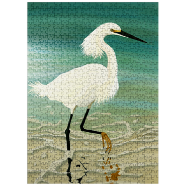 puzzleplate Snowy Egret Walking in Shallow Waters 500 Jigsaw Puzzle