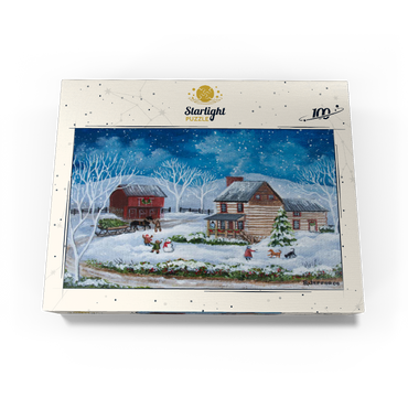Rustic Winter Scene with Snowy Cabin 100 Jigsaw Puzzle box view3