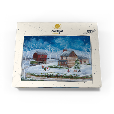 Rustic Winter Scene with Snowy Cabin 500 Jigsaw Puzzle box view3