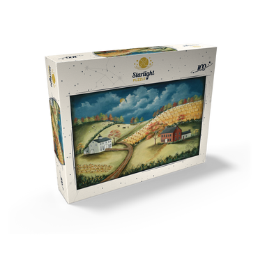 Rustic Countryside Farm in Folk Art Style 100 Jigsaw Puzzle box view2