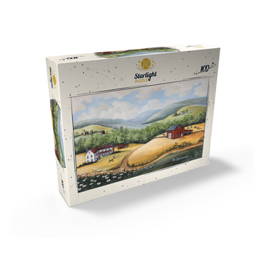 Scenic Countryside Farm in Folk Art Style 100 Jigsaw Puzzle box view2