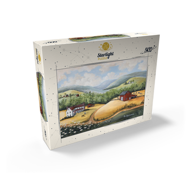 Scenic Countryside Farm in Folk Art Style 500 Jigsaw Puzzle box view2