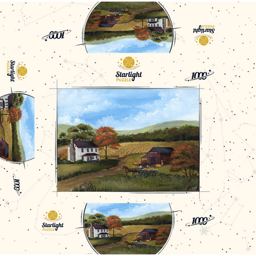 Autumn Farmhouse with Pumpkin Patch 1000 Jigsaw Puzzle box 3D Modell