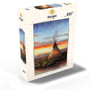 Lone Teepee at Sunset by the River 1000 Jigsaw Puzzle box view2